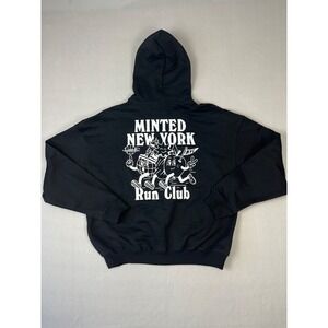 Minted New York Run Club Sweatshirt Mens 2XL Black Hooded Relaxed Fit Pullover